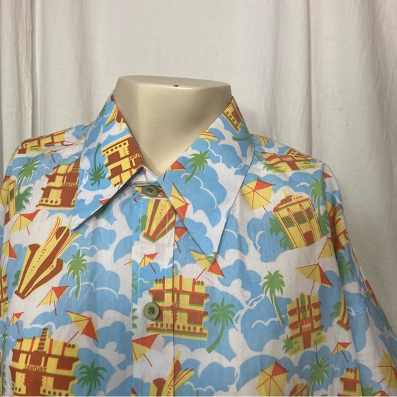 NWT Art Deco Hawiian shirt inspired Miami South Beach Mark Rutkowski medium - Picture 5 of 13